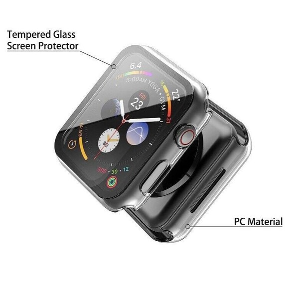Misxi 2 Pack PC Case with Tempered Glass Screen Protector Compatible with Apple - Picture 6 of 7